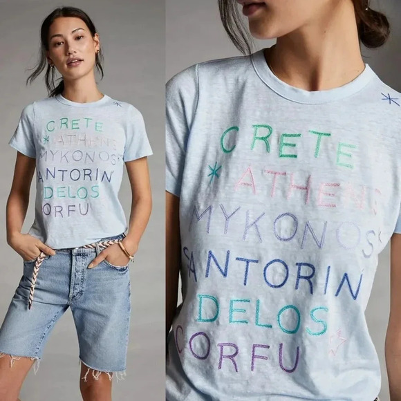 Anthropologie Chaser Greek Isles Embroidered Tee Size XS NWOT $68 - Picture 9 of 9